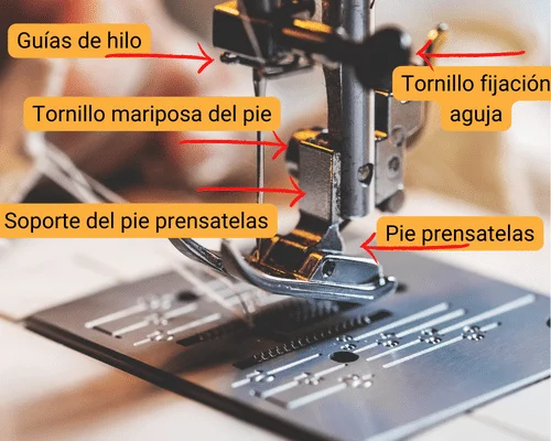 partes del pie prensatelas de una maquina de coser