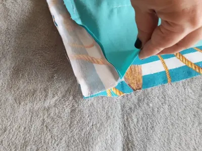 costura del bolso de tela