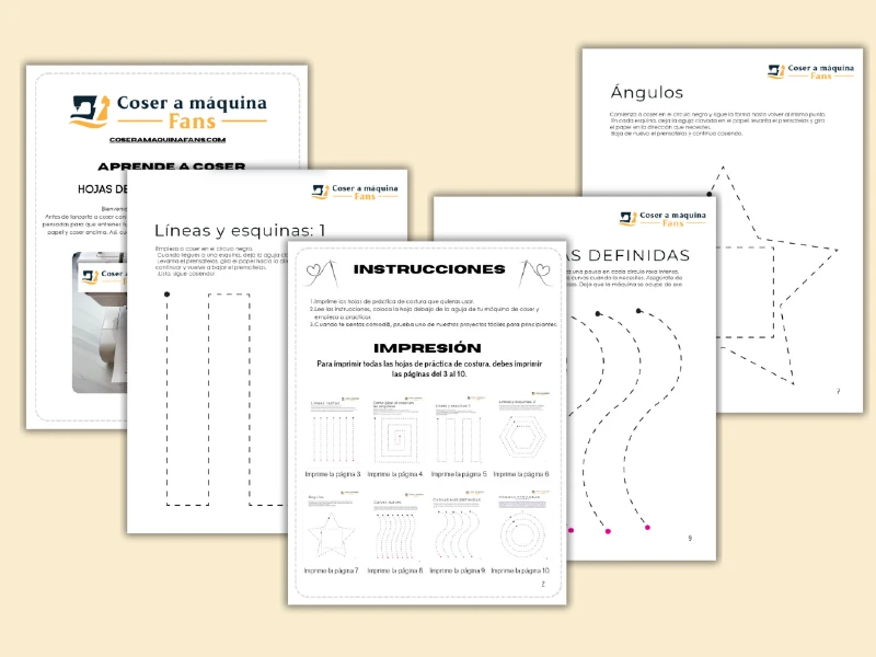 hojas para PRACTICAR COSTURA A MAQUINA